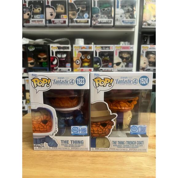 2 EXCLUSIVE Thing Fantastic Four Funko Pop Bobbleheads #1523 Space Trench MCU 4 - Picture 1 of 11